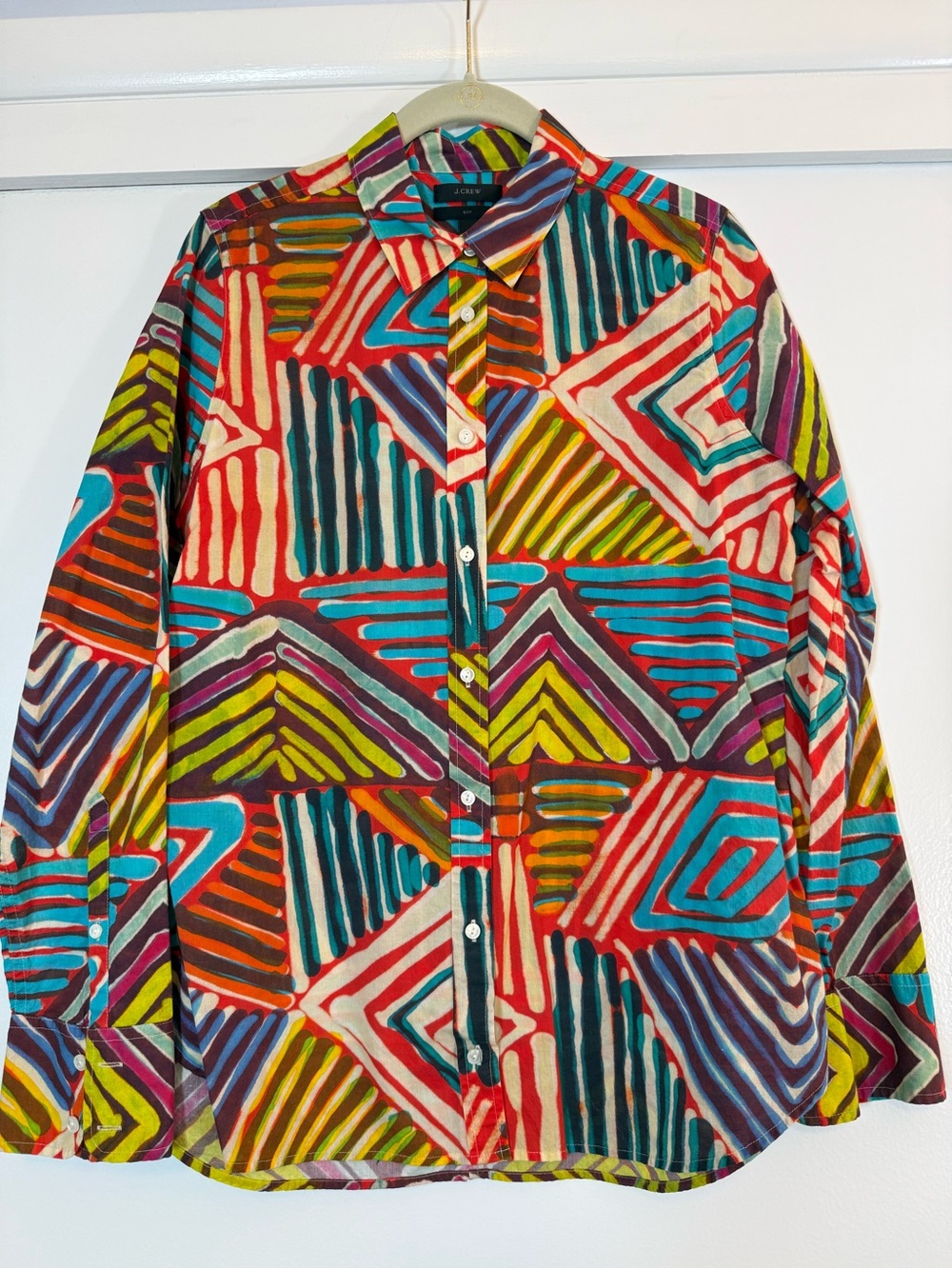 J. Crew Multicolor Geometric Button-Down Shirt